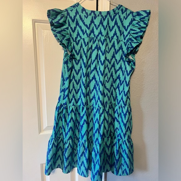 Umgee  turquoise, and Navy dress. Size medium - Picture 3 of 3